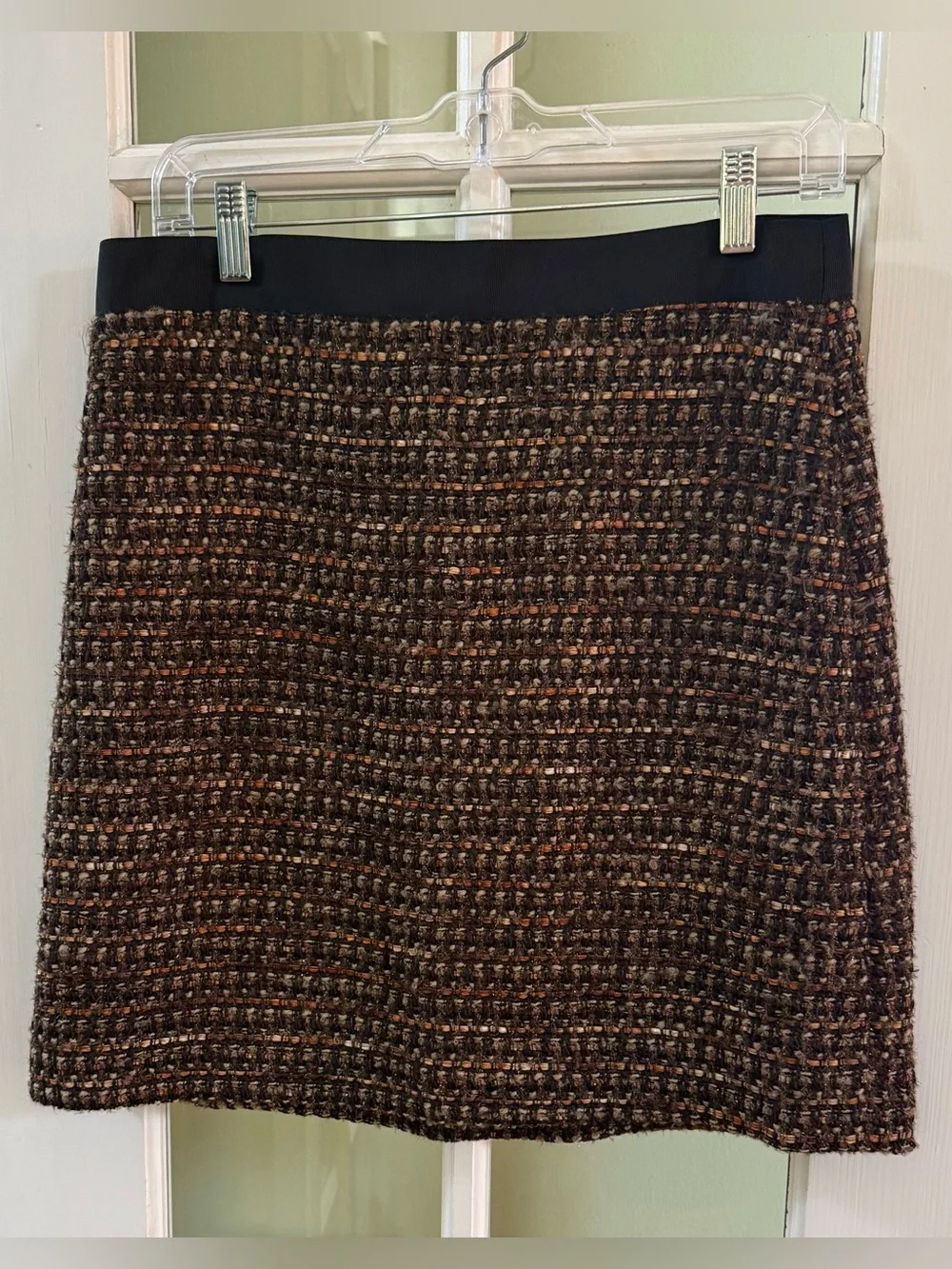 KATE SPADE Skirt the Rules Tweed Wool Skirt Shimmer Browns SIZE 8 NWOT (#569)